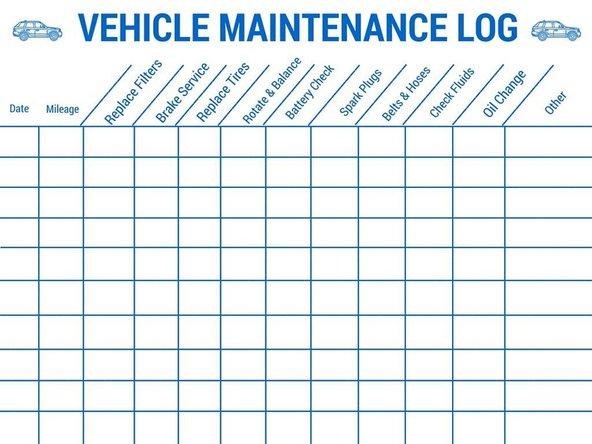 Vehicle maintenance log